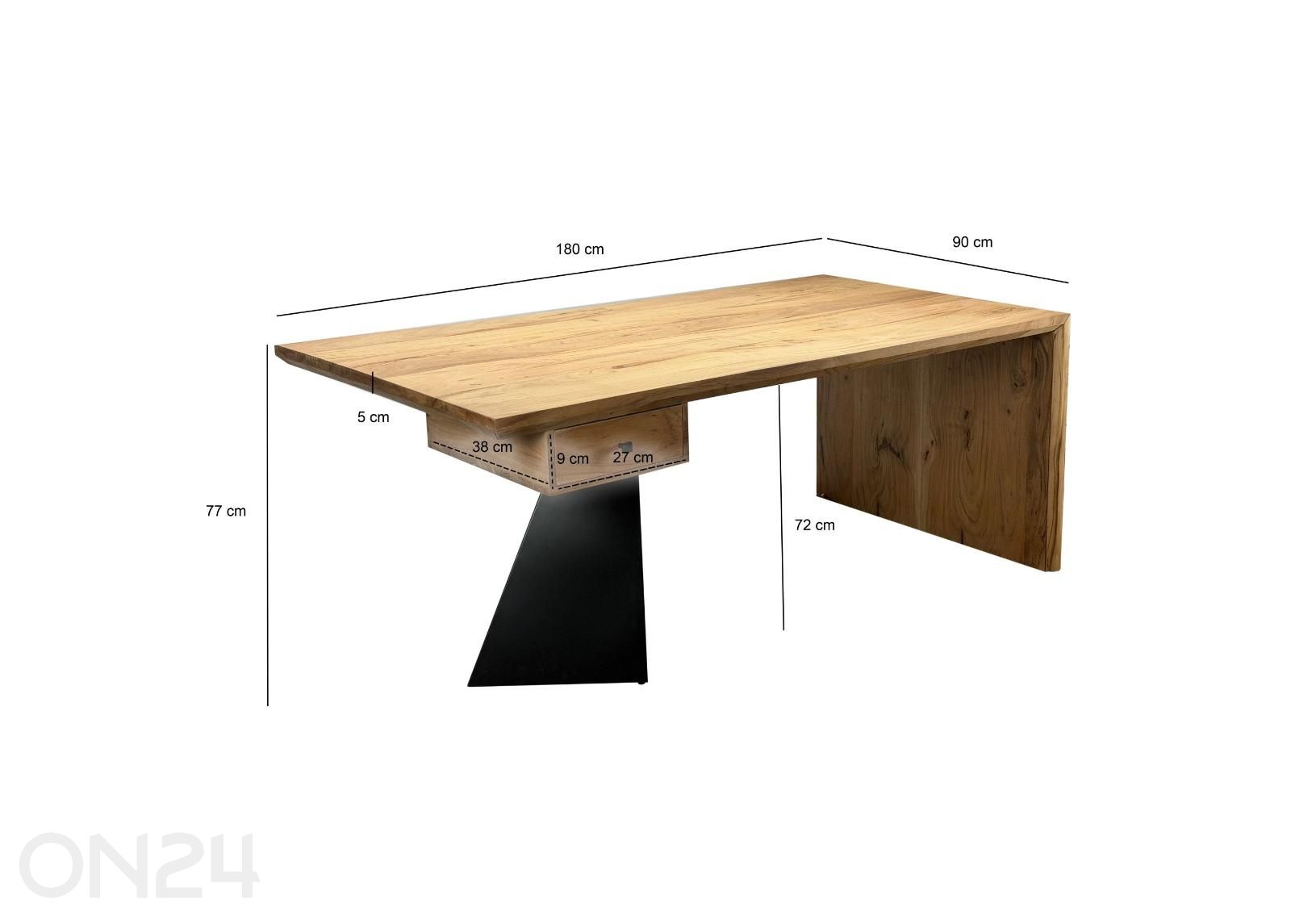 Kirjoituspöytä 180x90 cm kuvasuurennos mitat