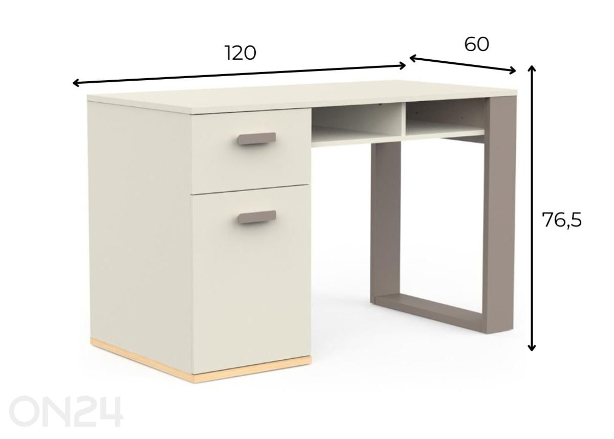 Kirjoituspöytä Camillia, 60x120 cm kuvasuurennos mitat