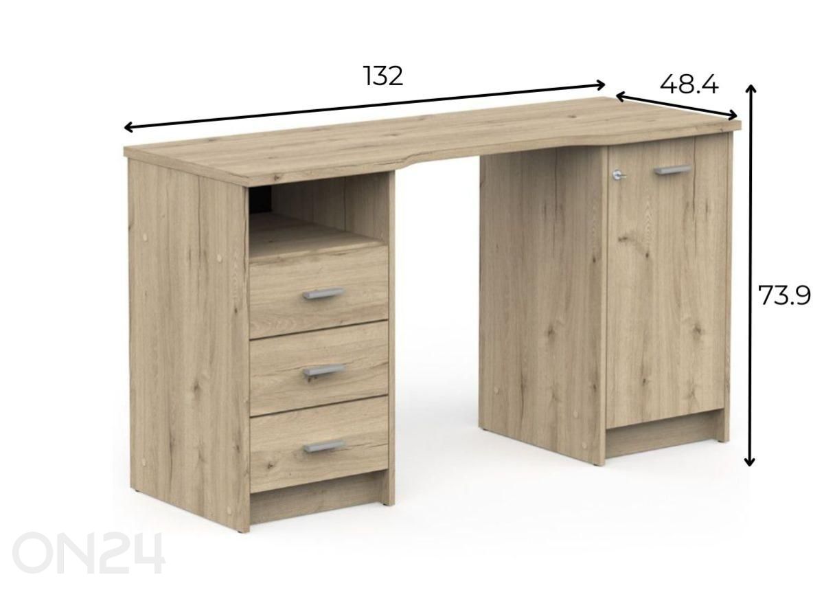 Kirjoituspöytä Mao, 48x132 cm kuvasuurennos mitat