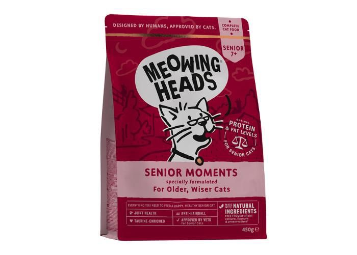 Kissan kuivamuona Senior moments Meowing Heads 450 g kuvasuurennos