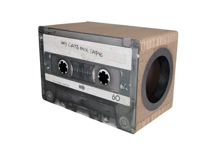 Kissan raapimislelu mixtape 50 x 31 x 35 cm musta kuvasuurennos