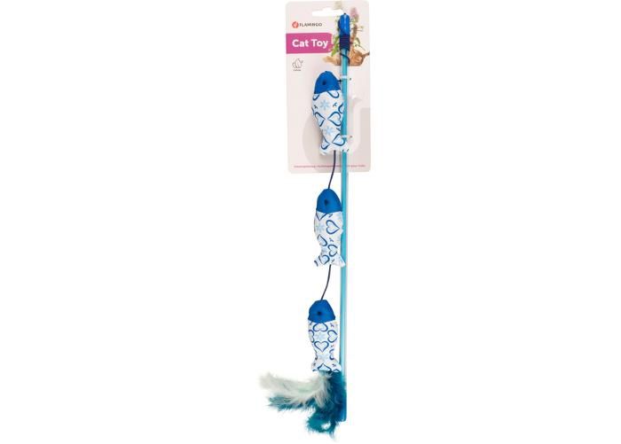 Kissanlelu roikkuvat kalat höyhenillä ice 45 cm kuvasuurennos