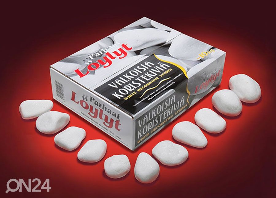 Kiukaan valkoiset koristekivet 10 kg kuvasuurennos
