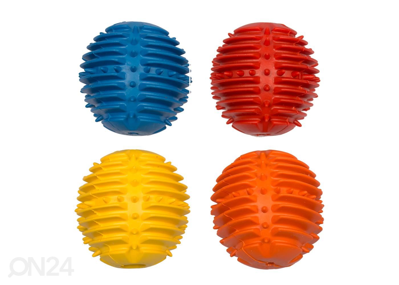 Koiran hammashoito pallo 6 cm punainen/vihreä kuvasuurennos