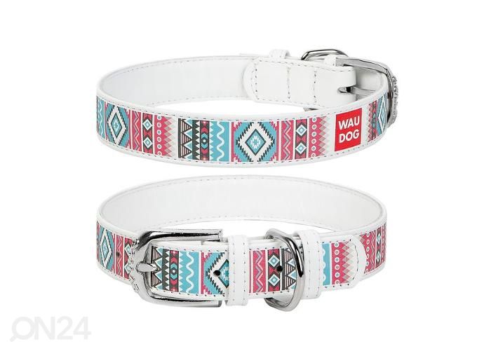 Koiran kaulapanta waudog ethno 12 mm 21-29 cm valkoinen kuvasuurennos