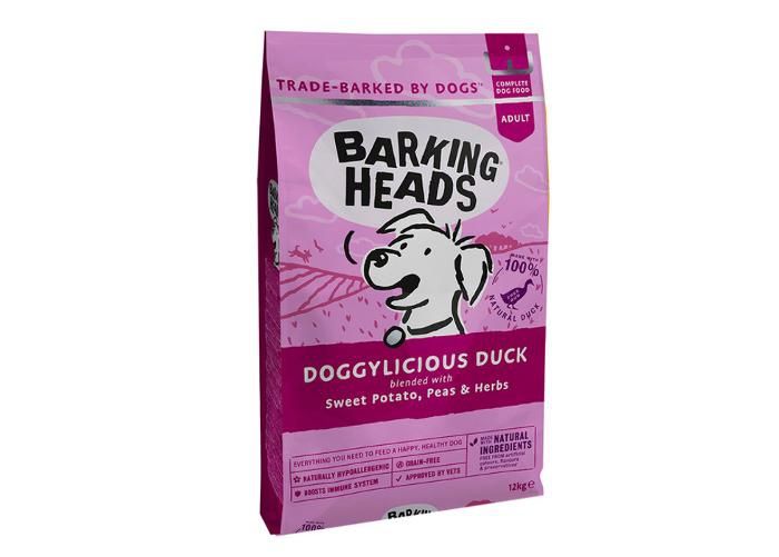 Koiran kuivamuona Doggylicious Barking Heads duck 12 kg kuvasuurennos