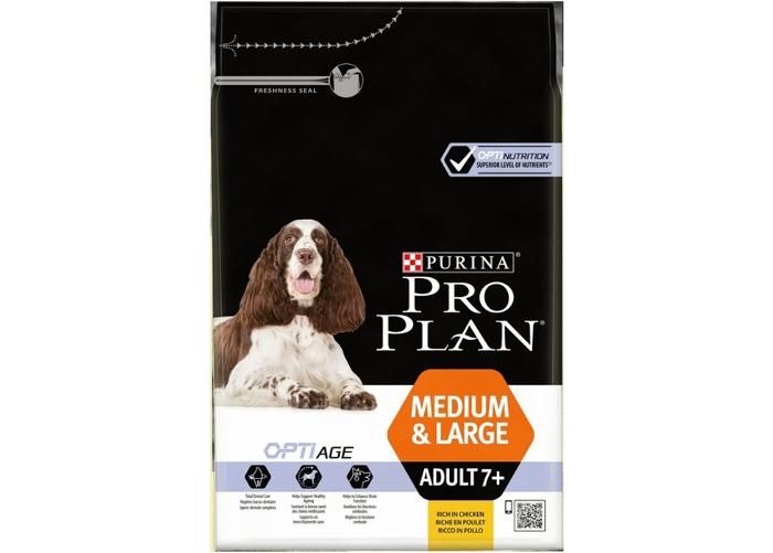 Koiran kuivaruoka keskikokoiselle/suurelle rodulle 7+ kana 3kg kuvasuurennos