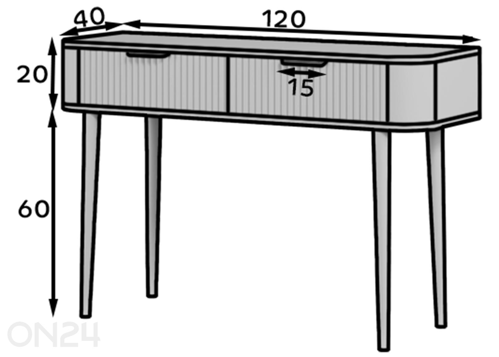 Konsolipöytä Chavelle kuvasuurennos mitat