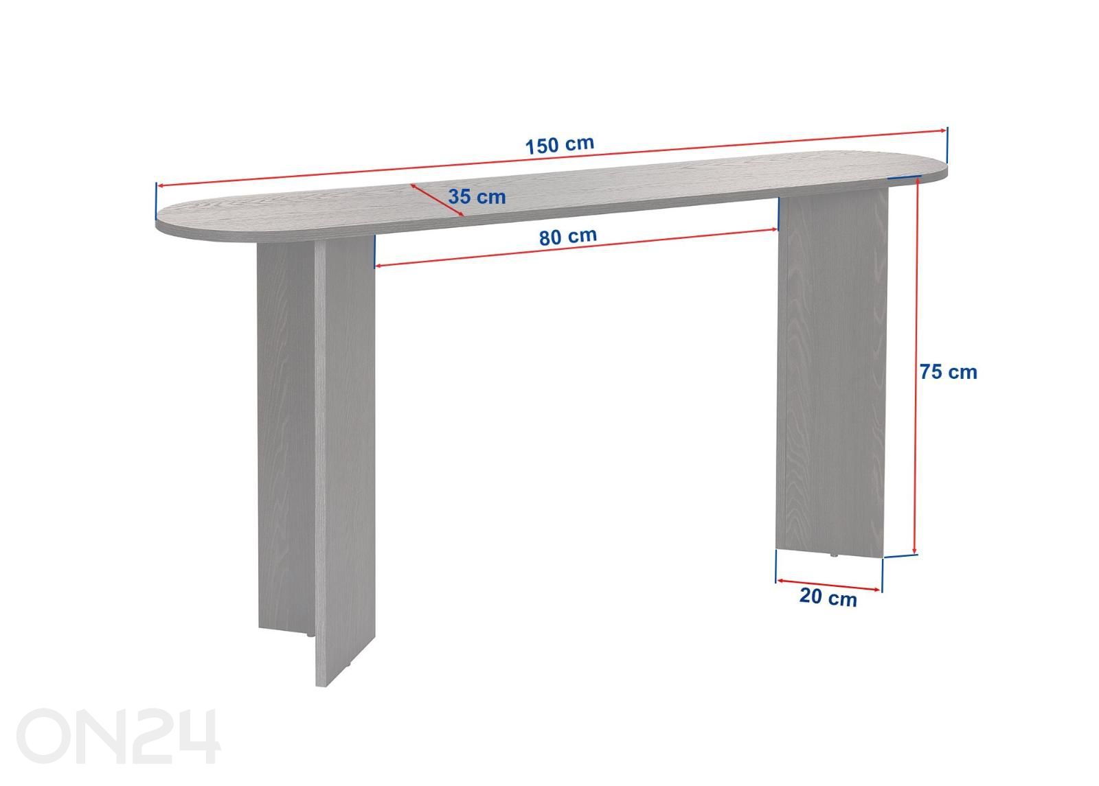 Konsolipöytä Sira kuvasuurennos mitat