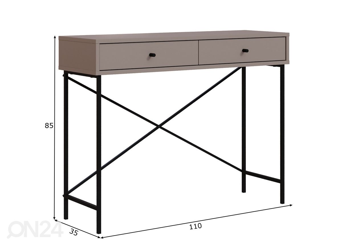 Konsolipöytä Titan Mocca 110 cm kuvasuurennos mitat