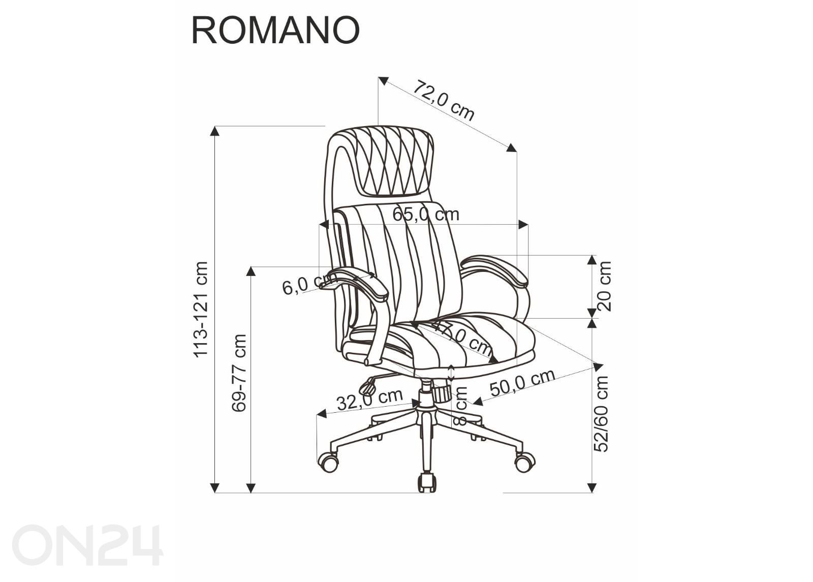 Konttorituoli Romano kuvasuurennos mitat
