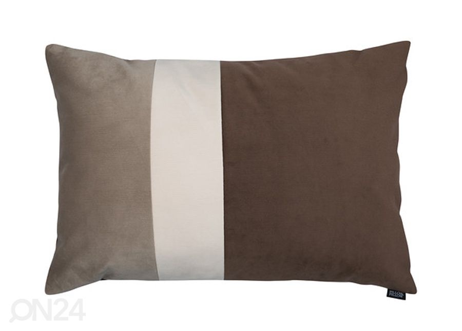 Koristetyyny Velvet Trio Midi beige & ruskea 40x60 cm kuvasuurennos