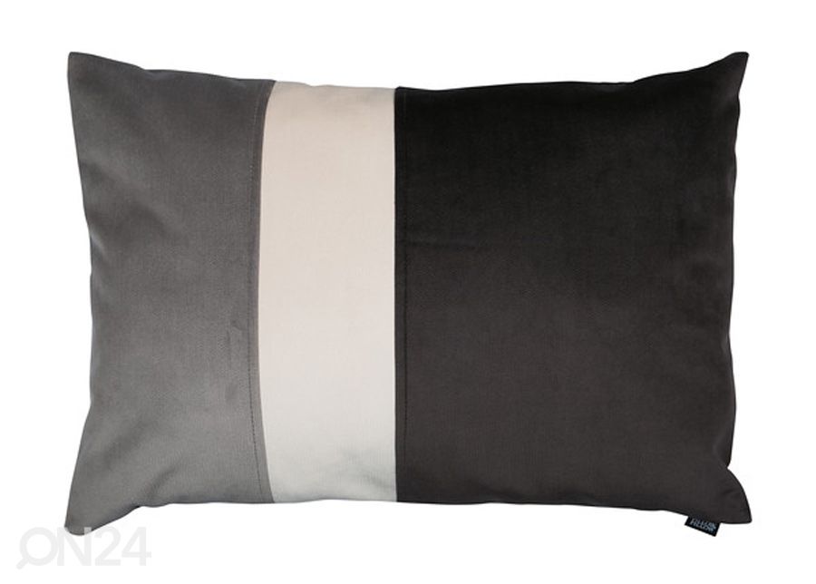 Koristetyyny Velvet Trio Midi harmaa & tummanharmaa 40x60 cm kuvasuurennos