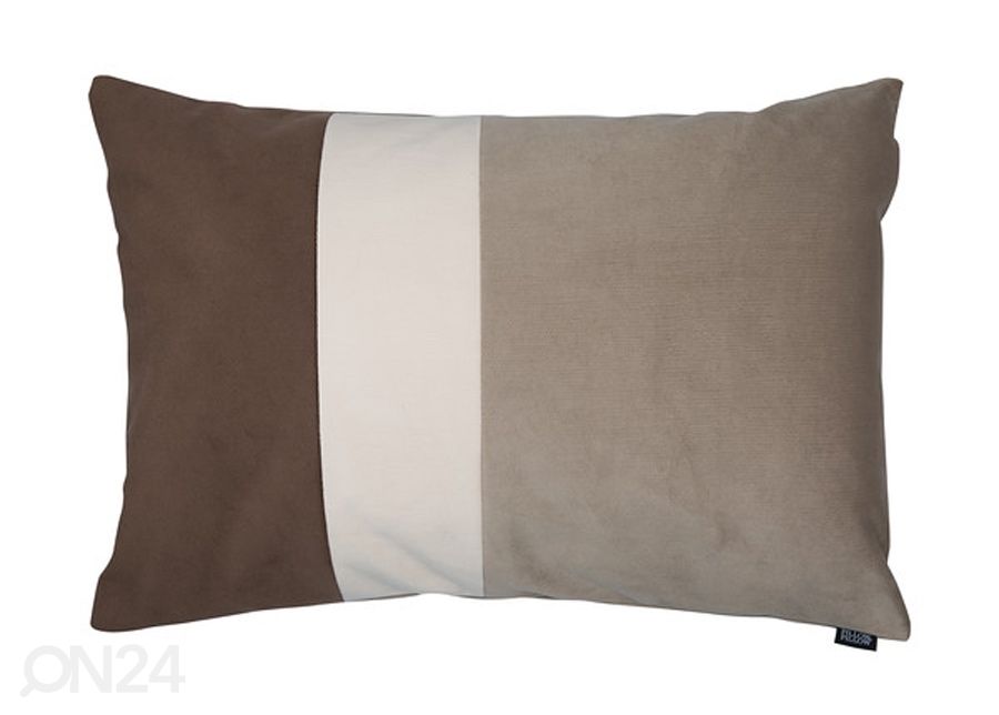 Koristetyyny Velvet Trio Midi ruskea & beige 40x60 cm kuvasuurennos