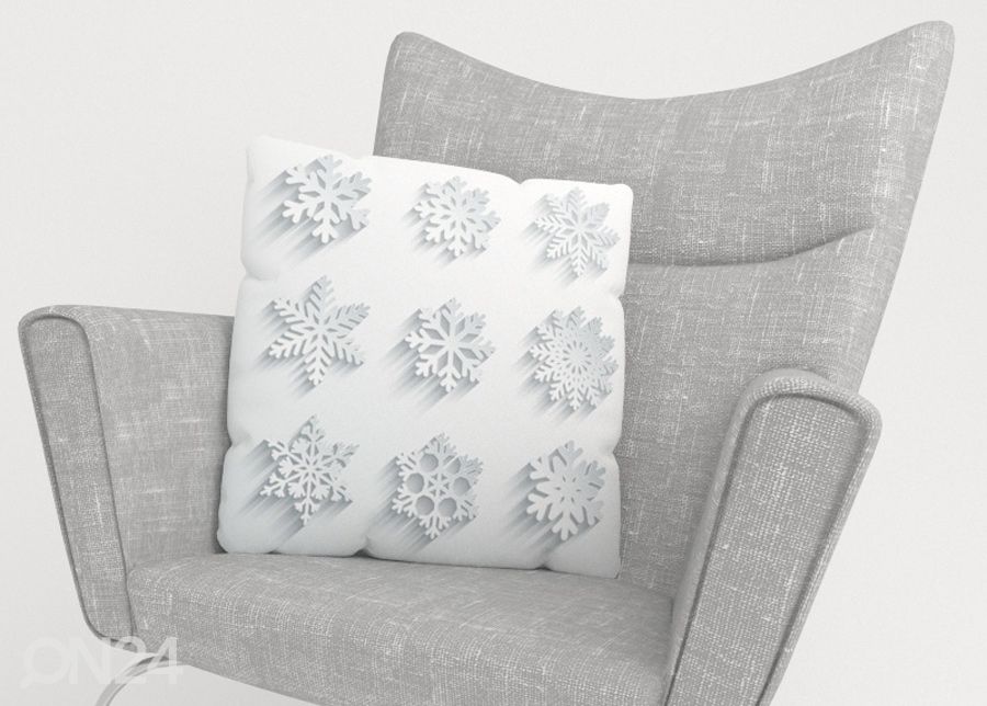 Koristetyynyliina Snowflakes 40x40 cm kuvasuurennos