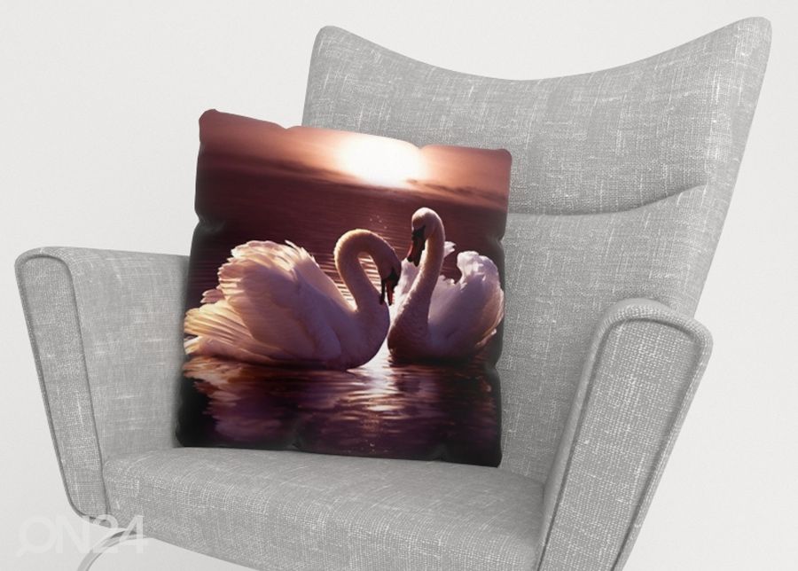 Koristetyynyliina Swans 40x40 cm kuvasuurennos