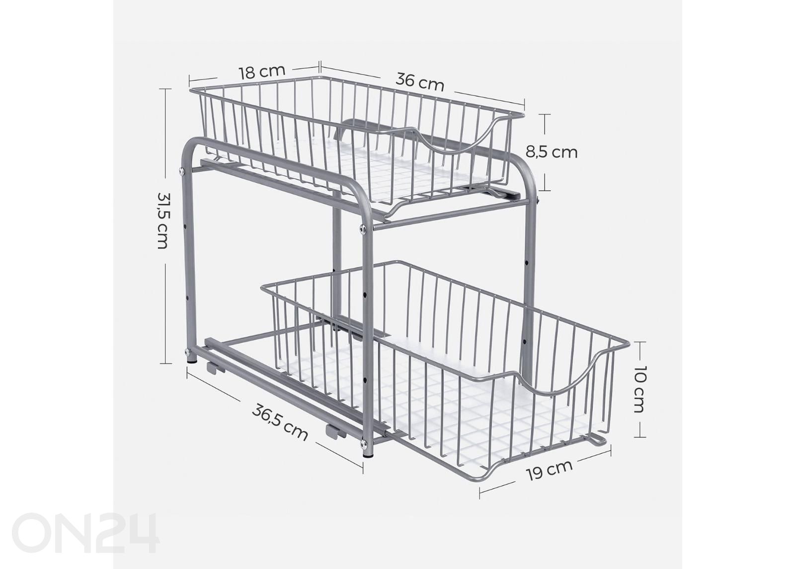 Koriteline keittiökaappiin kuvasuurennos mitat