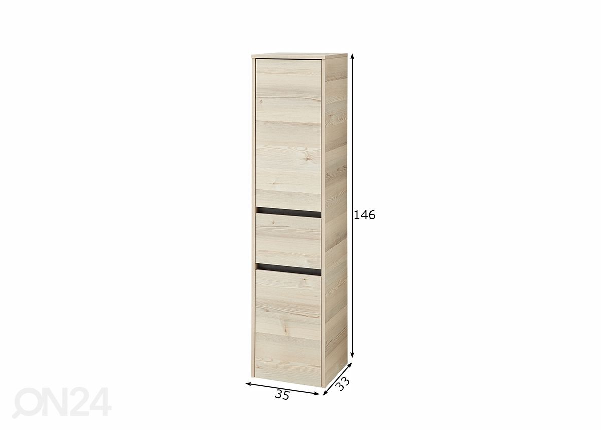 Korkea kylpyhuoneen kaappi 393 kuvasuurennos mitat