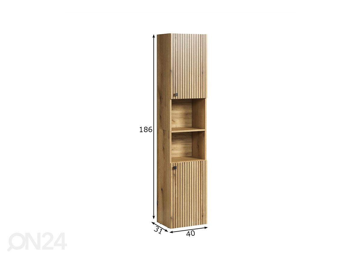 Korkea kylpyhuoneen kaappi Pure Bliss 40 cm kuvasuurennos mitat