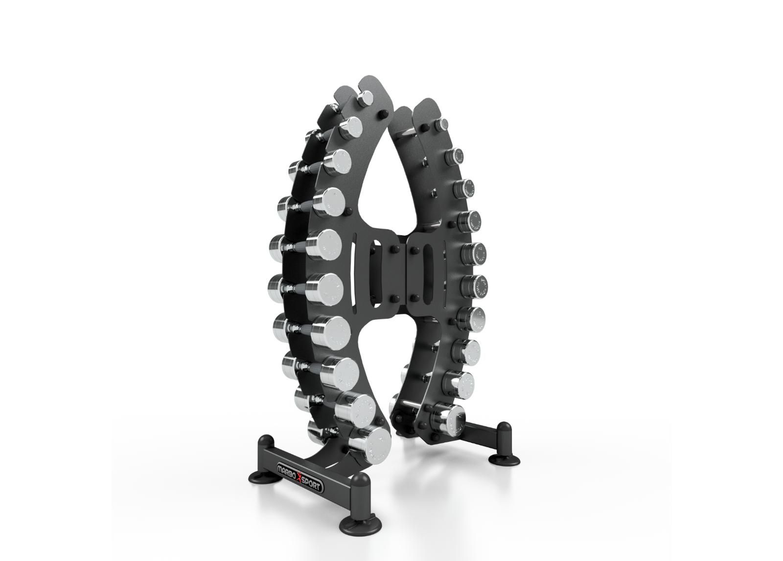 Kormatut käsipainot ja teline 1-10 kg MARBO Sport kuvasuurennos
