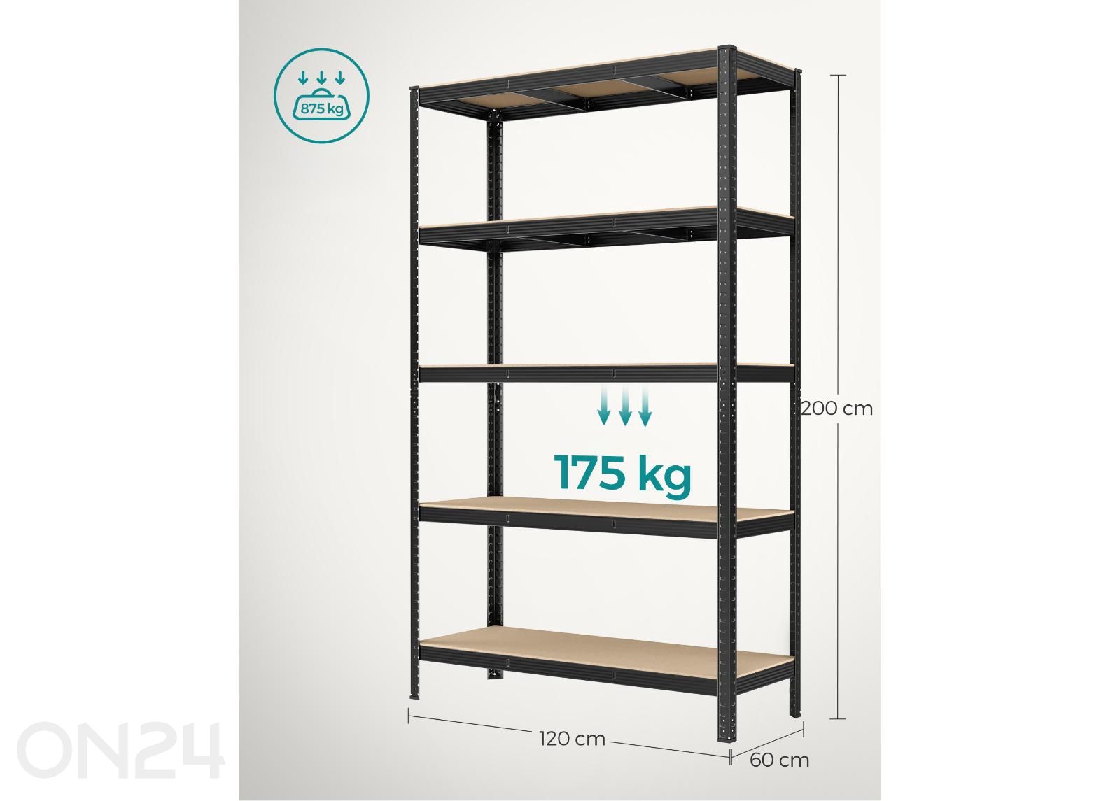 Kotitaloushylly 200 cm kuvasuurennos mitat