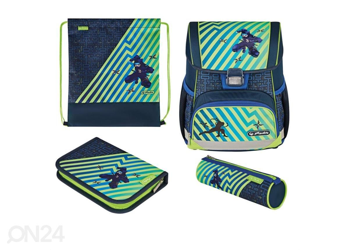 Koululaukku Herlitz Loop Plus Funky Ninja 16 L kuvasuurennos