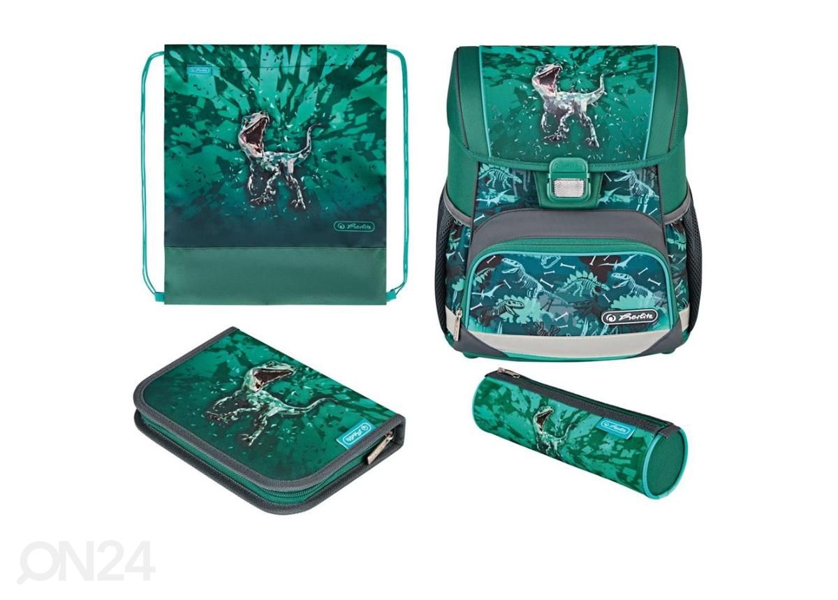 Koululaukku Herlitz Loop Plus Green Rex 16 L kuvasuurennos