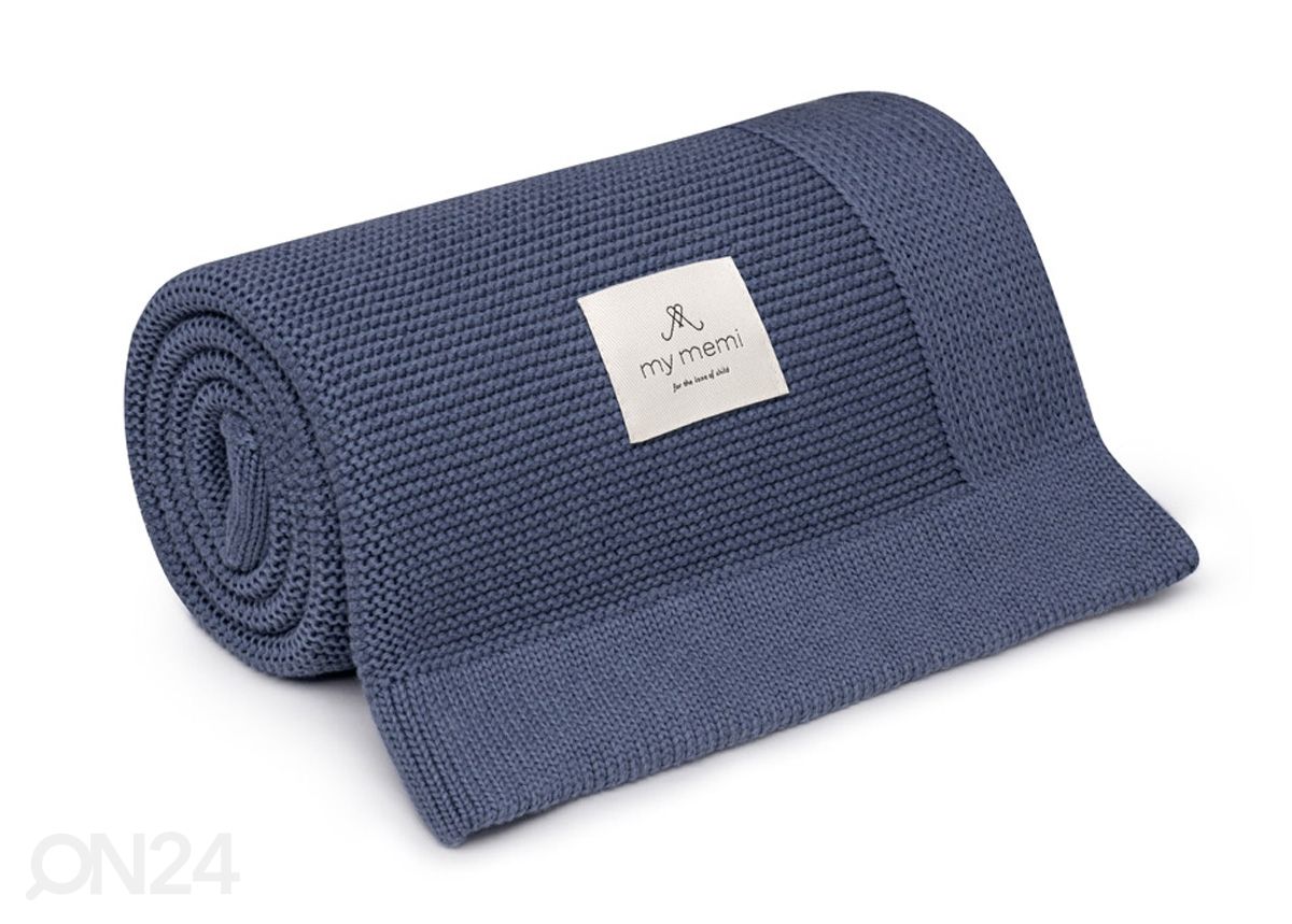 Kudottu vauvan bambupeitto, denim kuvasuurennos