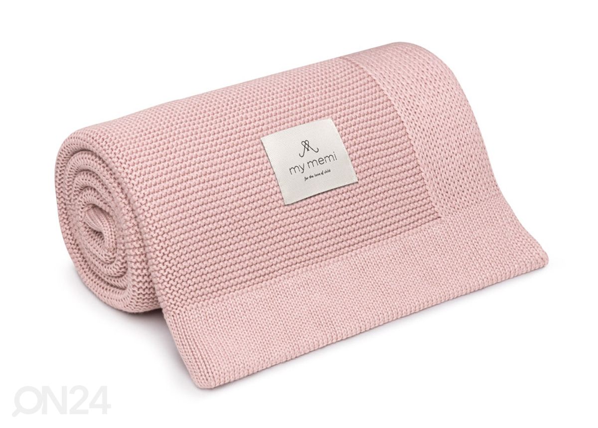 Kudottu vauvan bambupeitto, powder pink kuvasuurennos