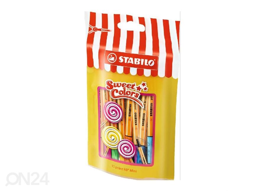 Kuitukärkikynät STABILO POINT 88 MINI SWEET, 15 väriä kuvasuurennos