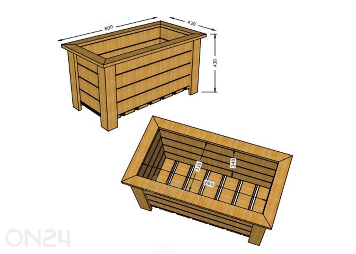 Kukkaruukku 43x80 cm kuvasuurennos mitat