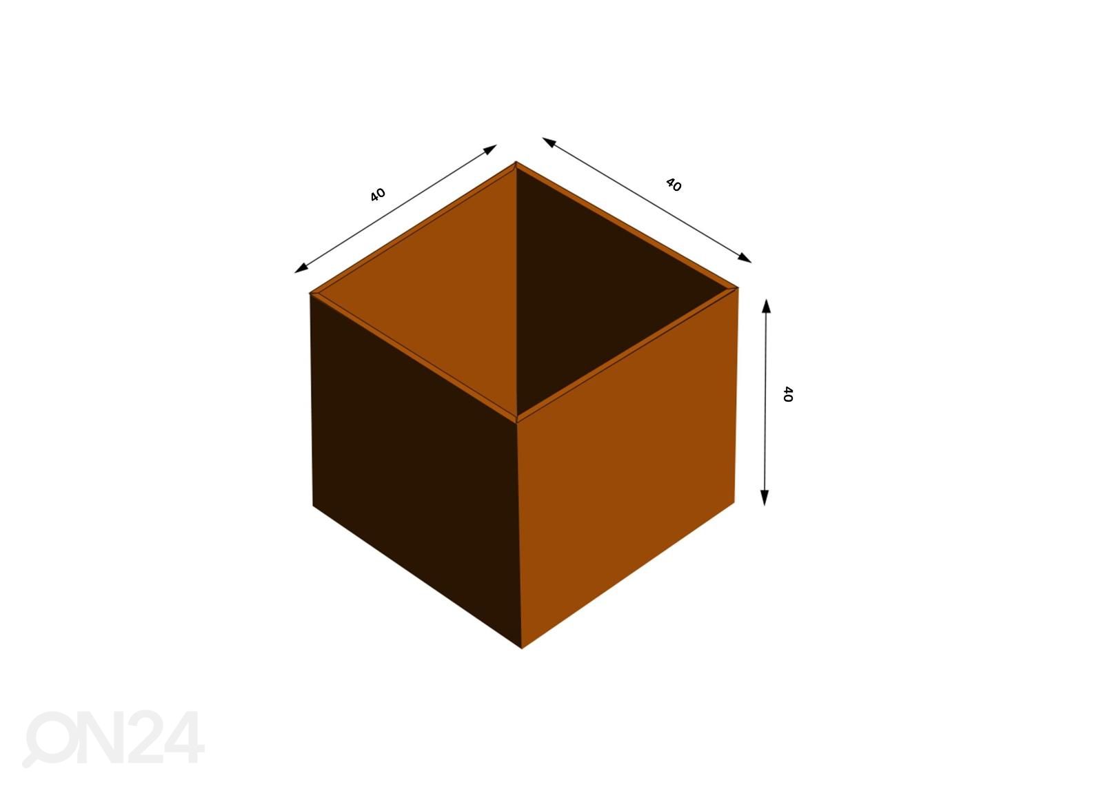 Kukkaruukku Cor-Ten teräksestä Fiora L kuvasuurennos mitat
