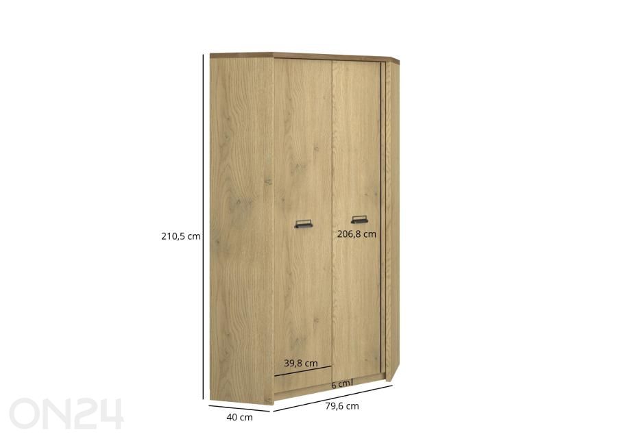 Kulmavaatekaappi Denzel kuvasuurennos mitat