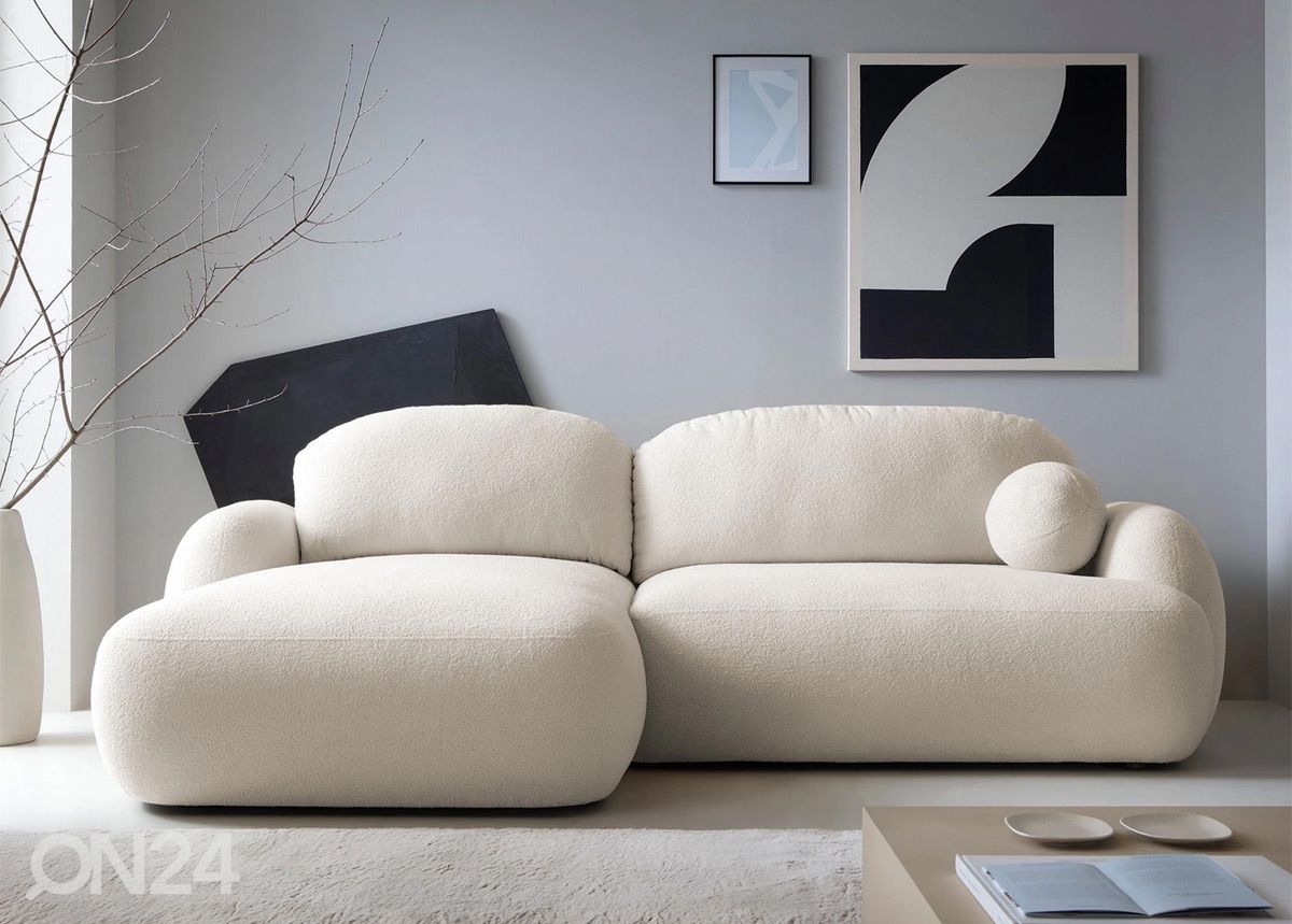 Kulmavuodesohva vuodevaatelaatikolla Maano kuvasuurennos