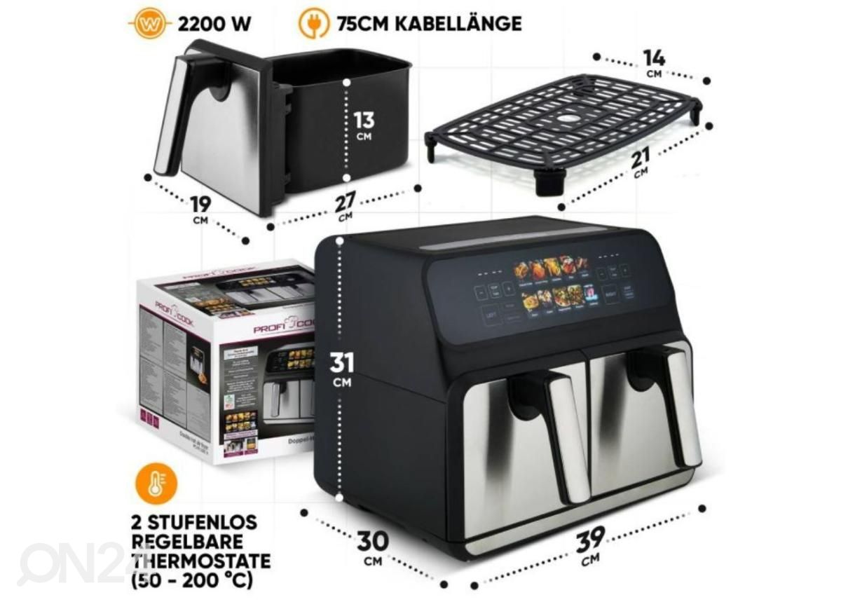 Kuumailmakeitin ProfiCook PCFR1287H kuvasuurennos mitat