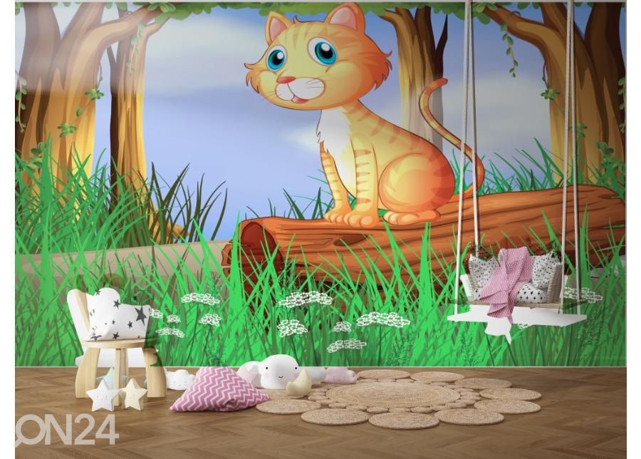 Kuvatapetti Cat in the forest 400x260 cm kuvasuurennos