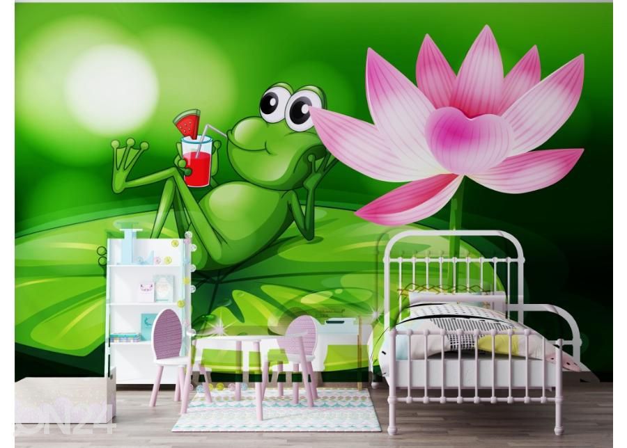 Kuvatapetti Frog and waterlily 368x254 cm kuvasuurennos