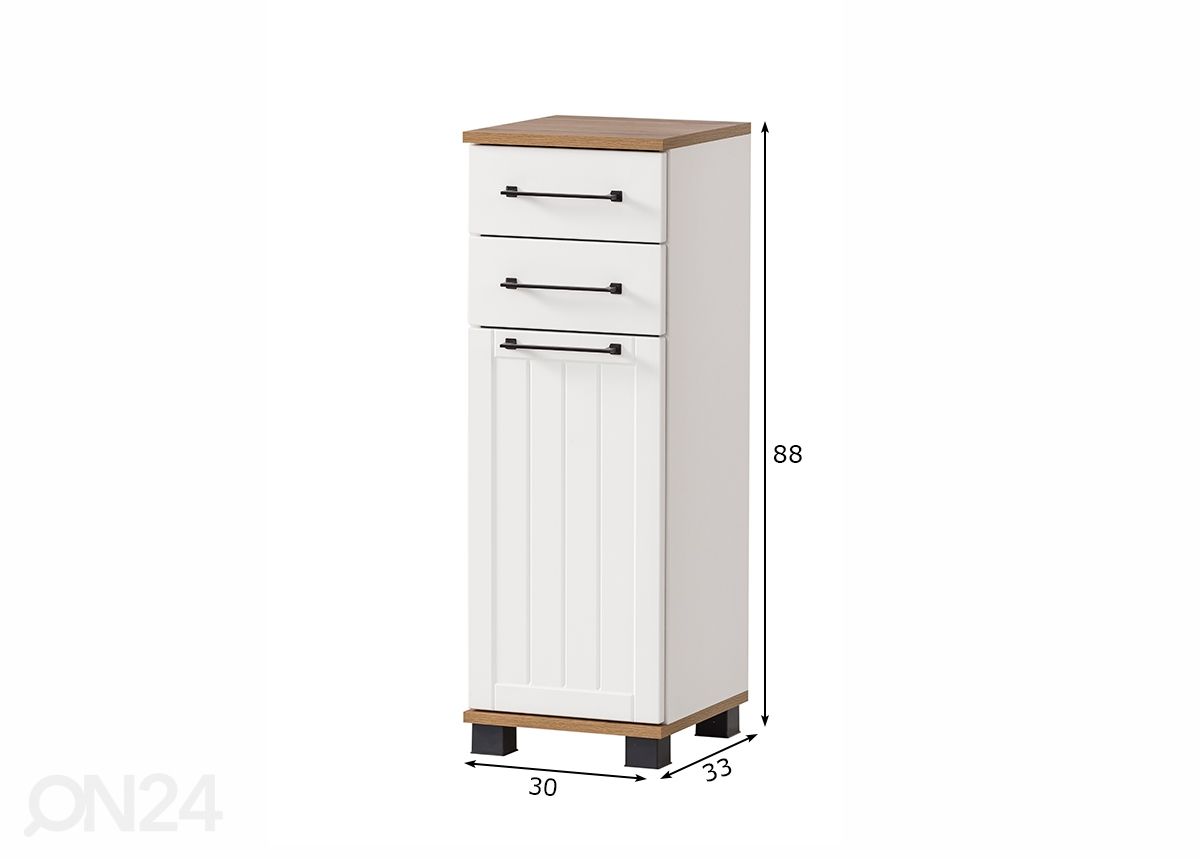Kylpyhuoneen alakaappi Jelda 30 cm kuvasuurennos mitat
