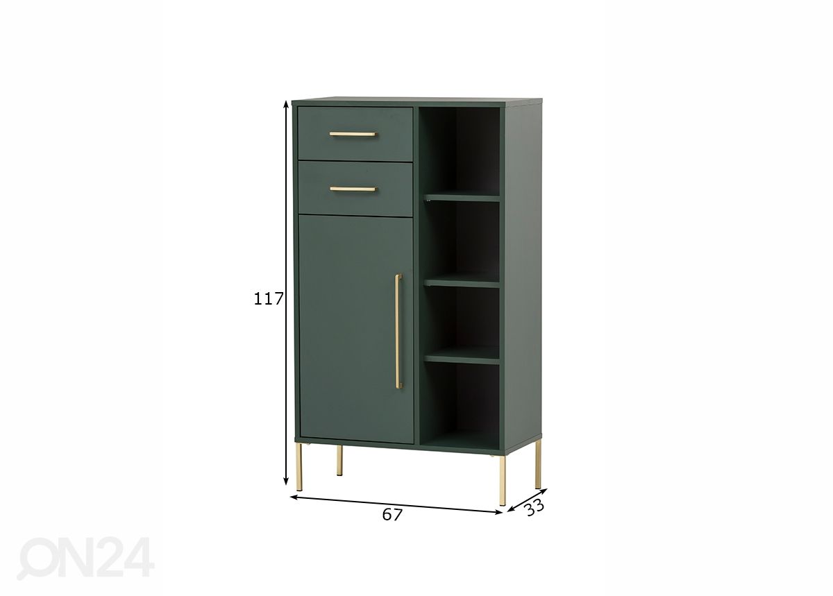 Kylpyhuoneen alakaappi Kent 67 cm kuvasuurennos mitat