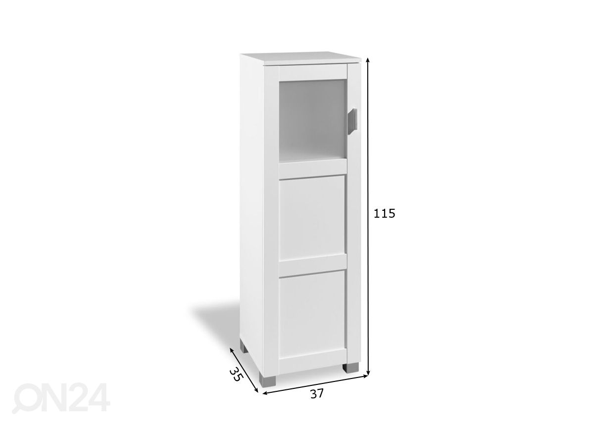 Kylpyhuoneen kaappi 37 cm kuvasuurennos mitat