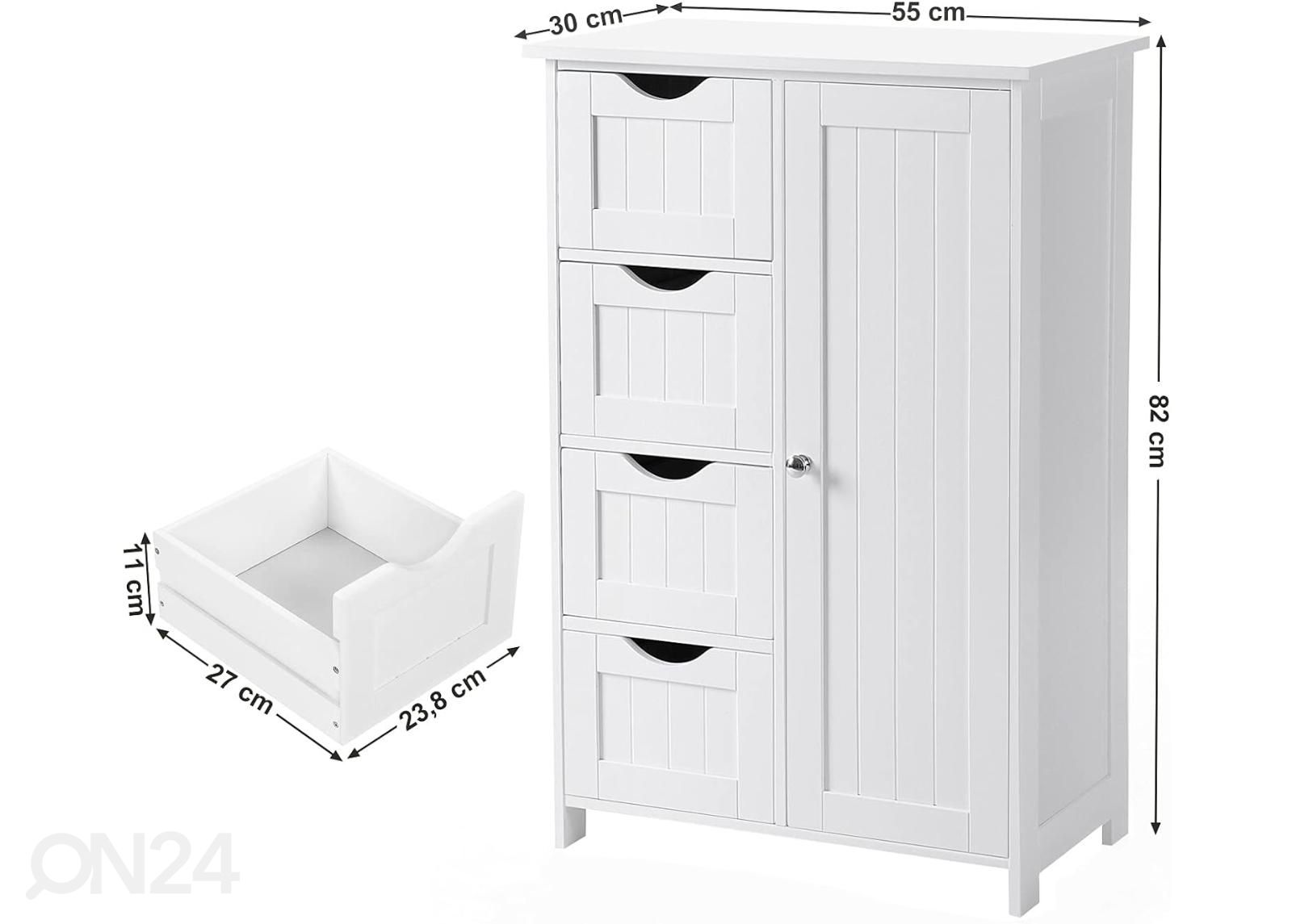 Kylpyhuoneen kaappi 55 cm kuvasuurennos mitat