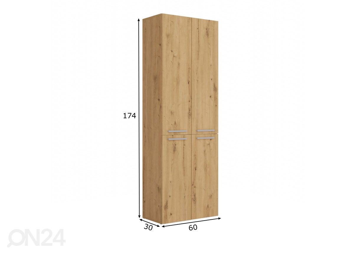 Kylpyhuoneen kaappi 60 cm kuvasuurennos mitat
