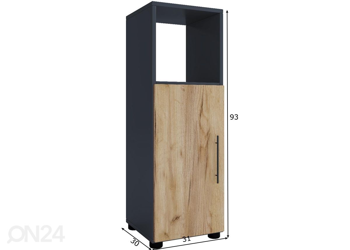 Kylpyhuoneen kaappi Flandu 31 cm kuvasuurennos mitat