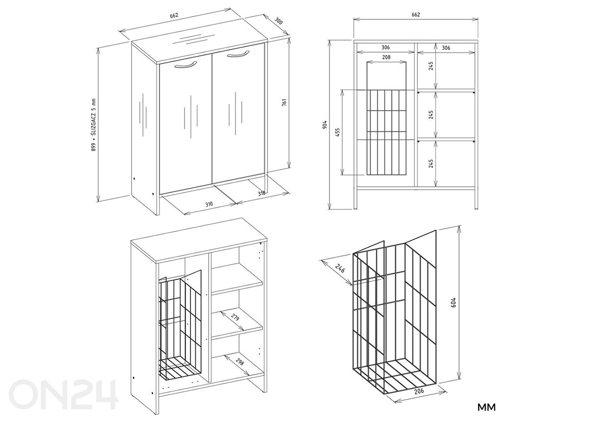 Kylpyhuoneen kaappi Nina kuvasuurennos mitat