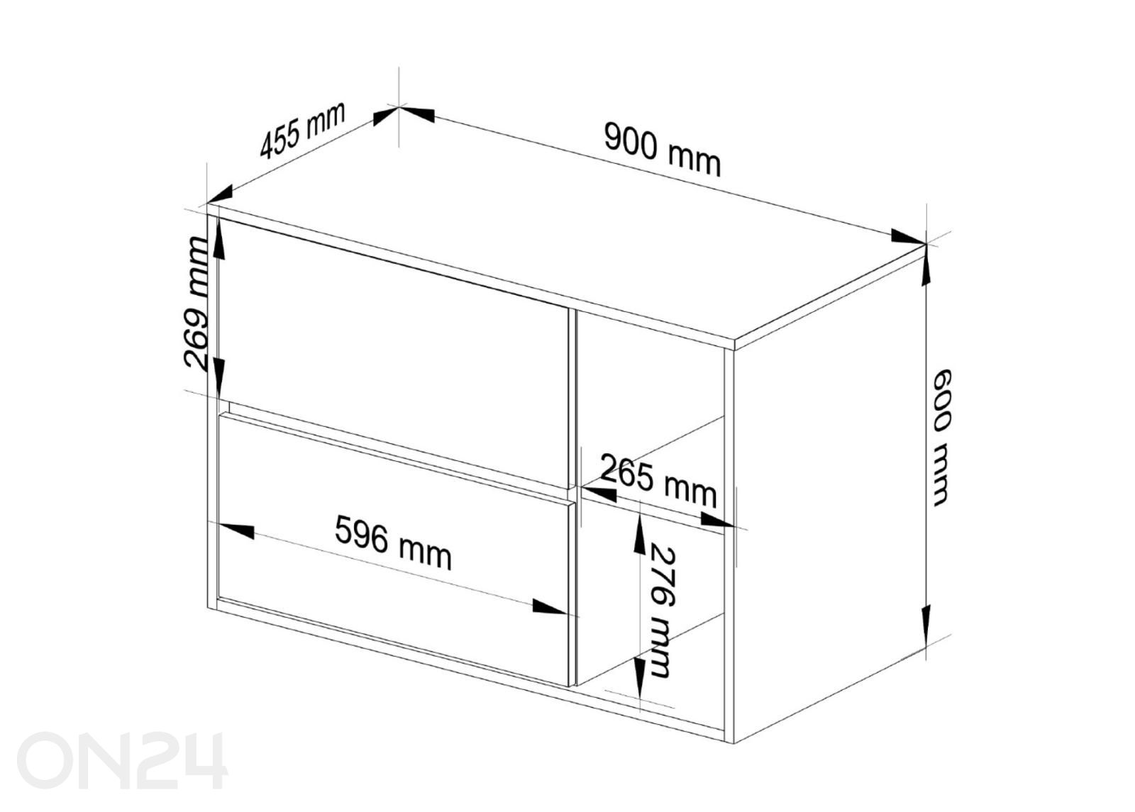 Kylpyhuoneen kaappi Vami kuvasuurennos mitat