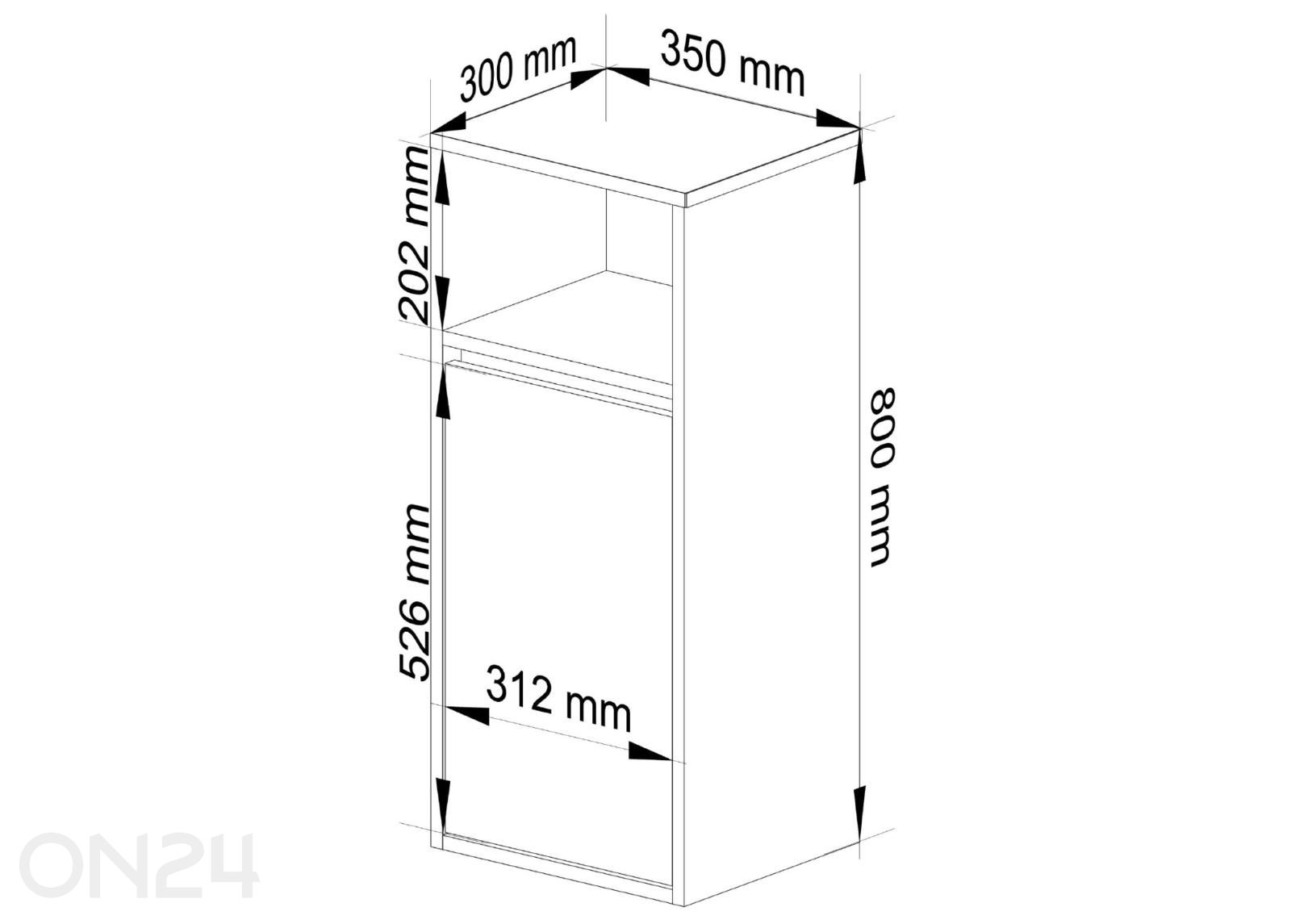 Kylpyhuoneen kaappi Vami kuvasuurennos mitat
