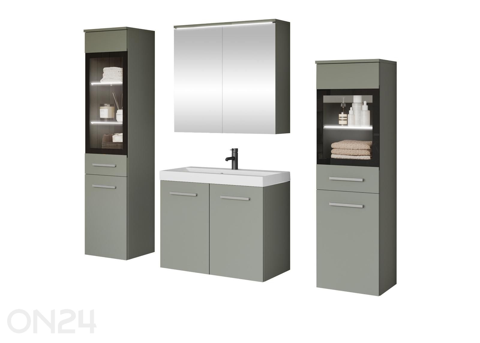 Kylpyhuoneen kokonaisuus Madrit II + LED kuvasuurennos