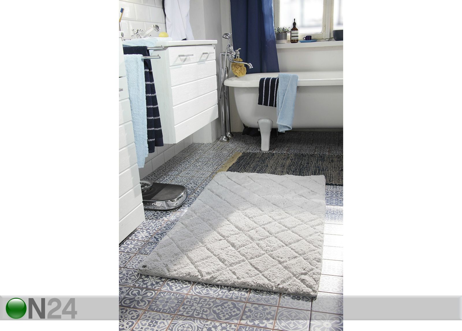 Kylpyhuoneen matto Cotton Pattern 60x100 cm kuvasuurennos