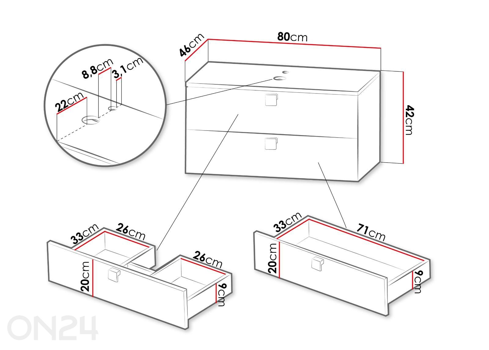 Kylpyhuonekaappi Gariano + pesuallas kuvasuurennos mitat