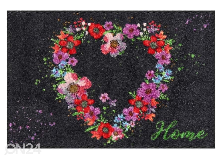 Kynnysmatto Blossom Heart Home 50x75 cm kuvasuurennos